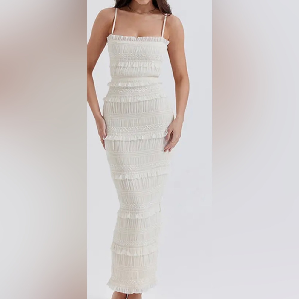 White ruffled dress